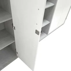 Armadio ufficio 79x188h cm 2 ante con serratura bianco frassinato cemento Woody