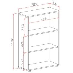 Armadio ufficio 79x118h cm 2 ante rovere grafite Woody