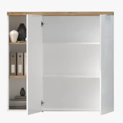 Armadio ufficio 120x115h cm 2 ante 3 vani bianco lucido rovere chiaro Opera