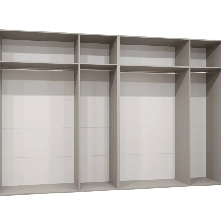 Armadio 300x202 cm 6 ante con specchio beige cashmere Valencia