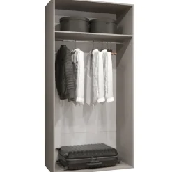 Armadio 100x202 cm 2 ante con specchio beige cashmere Valencia