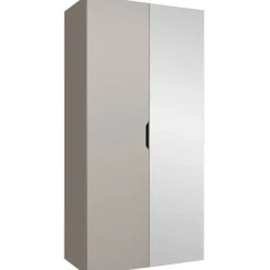 Armadio 100x202 cm 2 ante con specchio beige cashmere Valencia