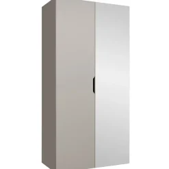 Armadio 100x202 cm 2 ante con specchio beige cashmere Valencia