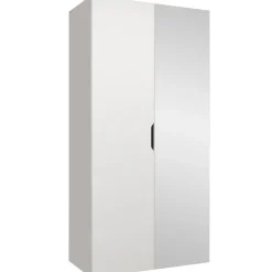 Armadio 100x202 cm 2 ante con specchio bianco opaco Valencia