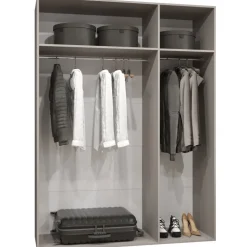 Armadio 150x202 cm 3 ante con specchio beige cashmere Valencia
