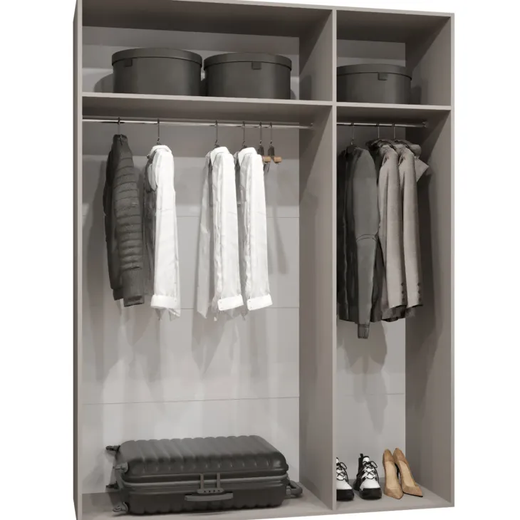 Armadio 150x202 cm 3 ante con specchio beige cashmere Valencia