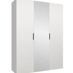Armadio 150x202 cm 3 ante con specchio bianco opaco Valencia