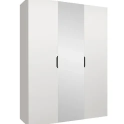 Armadio 150x202 cm 3 ante con specchio bianco opaco Valencia