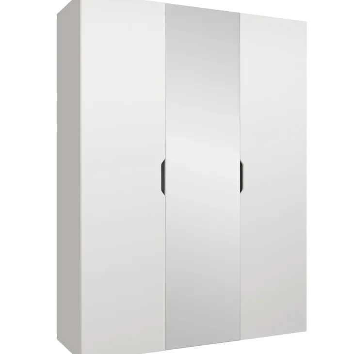 Armadio 150x202 cm 3 ante con specchio bianco opaco Valencia