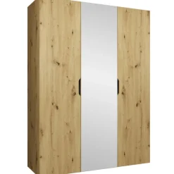 Armadio 150x202 cm 3 ante con specchio rovere Valencia
