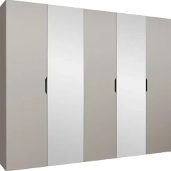 Armadio 250x202 cm 5 ante con specchio beige cashmere Valencia