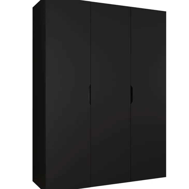 Armadio 150x202 cm 3 ante nero opaco Valencia