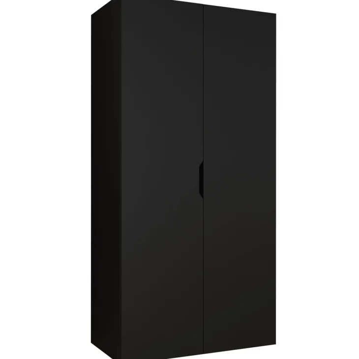 Armadio 100x202 cm 2 ante nero opaco Valencia