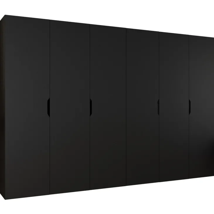 Armadio 300x202 cm 6 ante nero opaco Valencia