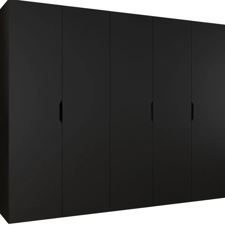 Armadio 250x202 cm 5 ante nero opaco Valencia