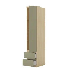 Armadio 45x215h cm 1 anta 2 cassetti verde salvia rovere Elvira