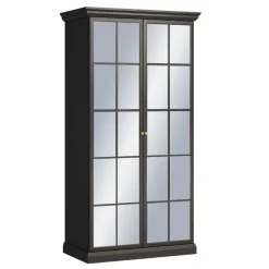 Armadio 103x200h cm 2 ante a specchio shabby nero grafite Purro
