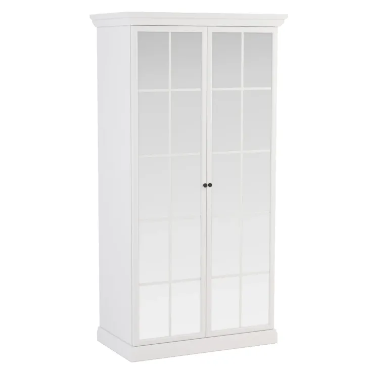 Armadio 103x200h cm 2 ante a specchio shabby bianco Purro