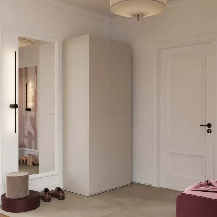 Armadio 90x215h cm 2 ante battenti cashmere Niman