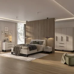 Armadio 190x210h cm 4 ante battenti 2 cassetti beige cashmere Petra