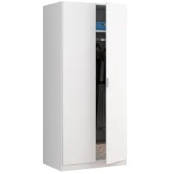 Armadio 81x180h cm 2 ante battenti moderno bianco opaco Oz