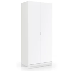 Armadio 81x180h cm 2 ante battenti moderno bianco opaco Oz