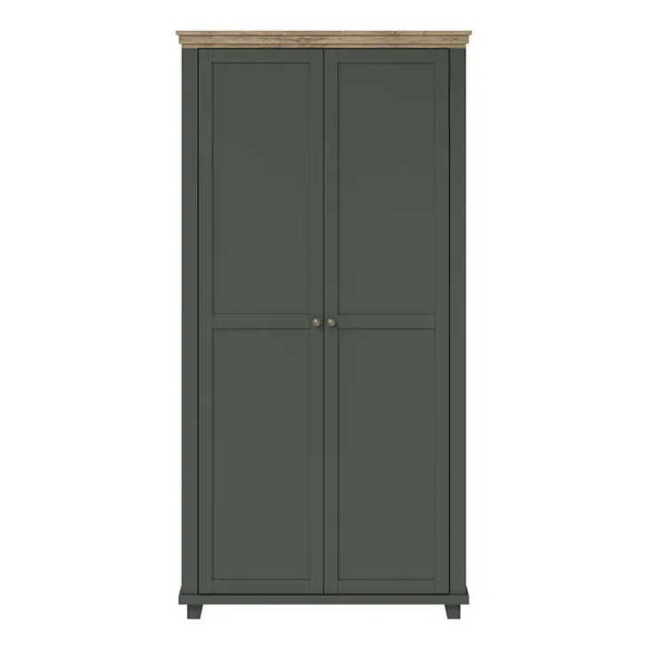 Armadio 108x216h cm 2 ante battenti moderno verde quercia Texel