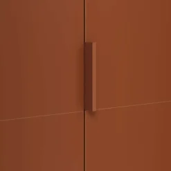 Armadio 90x215h cm 2 ante battenti rosso mattone rovere Niman