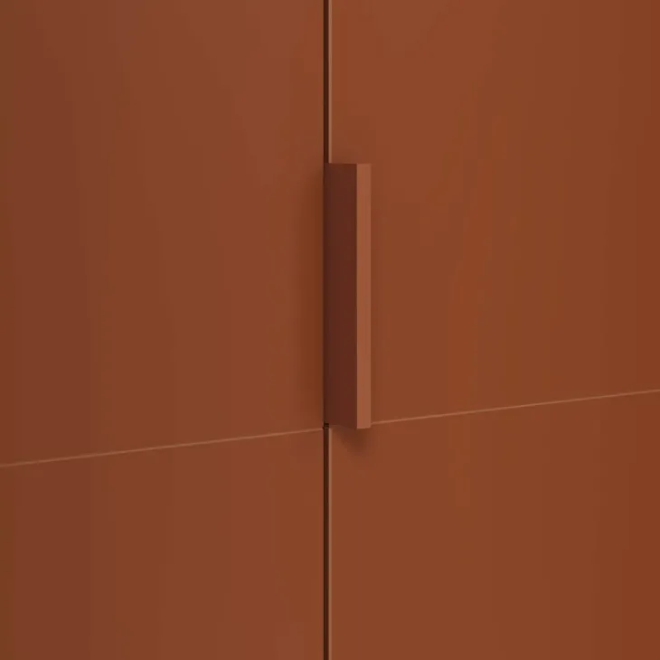 Armadio 90x215h cm 2 ante battenti rosso mattone rovere Niman