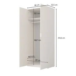 Armadio 90x215h cm 2 ante battenti rosso mattone rovere Niman