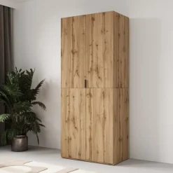 Armadio 90x215h cm 2 ante battenti rovere Niman