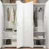 Armadio 203x206h cm 4 ante battenti stile classico bianco Friuli