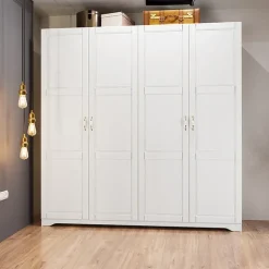 Armadio 203x206h cm 4 ante battenti stile classico bianco Friuli