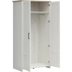Armadio 102x201h cm 2 ante bianco frassinato rovere Lars