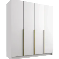Armadio 200x215h cm 4 ante bianco lucido oro Glammy 4