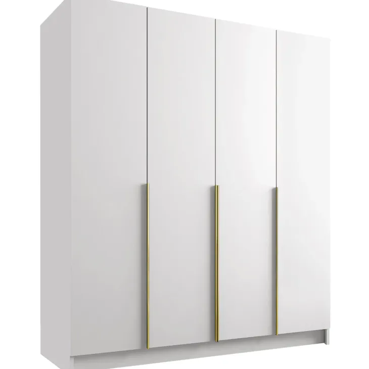 Armadio 200x215h cm 4 ante bianco lucido oro Glammy 4
