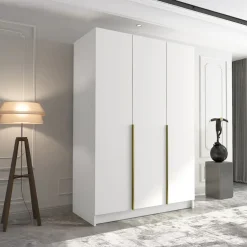 Armadio 150x215h cm 3 ante bianco lucido oro Glammy 3
