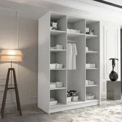 Armadio 150x215h cm 3 ante bianco lucido oro Glammy 3