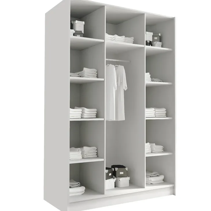 Armadio 150x215h cm 3 ante bianco lucido nero Glammy 3