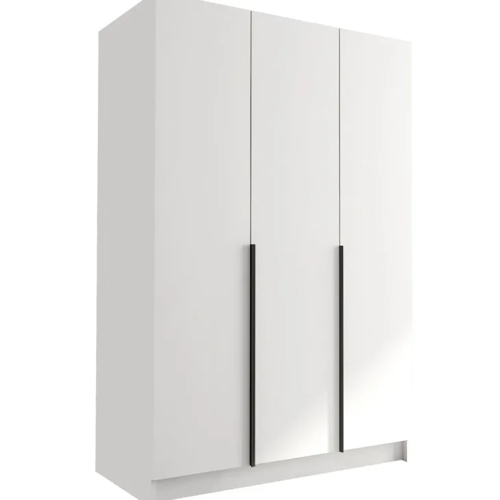 Armadio 150x215h cm 3 ante bianco lucido nero Glammy 3
