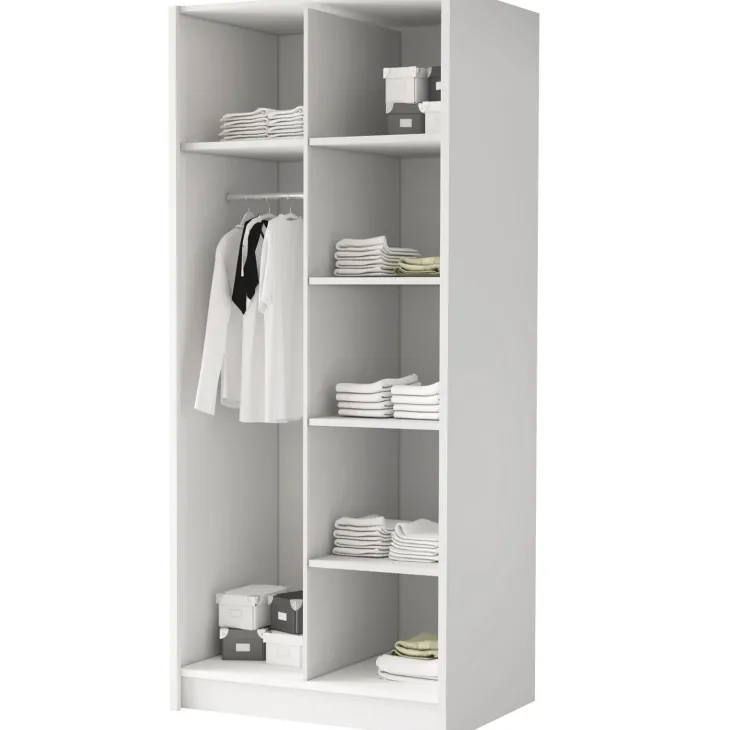 Armadio 100x215h cm 2 ante bianco lucido nero Glammy 2