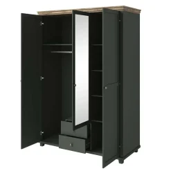 Armadio 154x216h cm 3 ante 2 cassetti con specchio verde quercia Texel