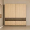 Armadio 220x211h cm 8 ante 4 cassetti rovere chiaro e rovere scuro Pitigliano