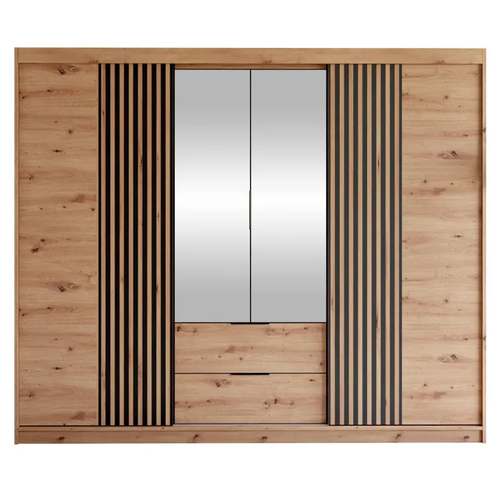 Armadio 250x213h cm 5 ante 2 cassetti rovere Stiky