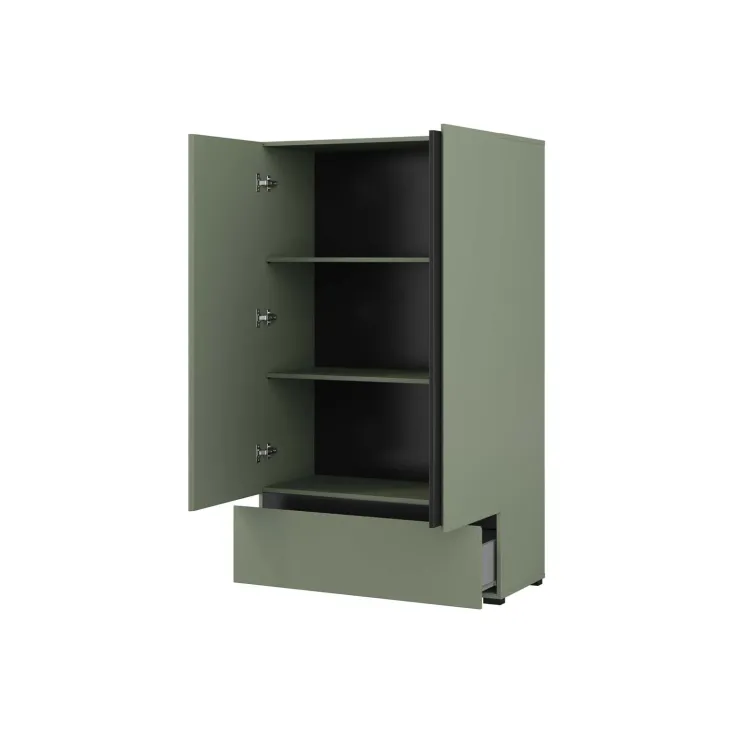 Armadio 89x150h cm 2 ante con cassetto verde Lolla