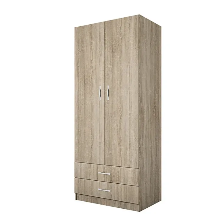 Armadio 80x191h cm 2 ante con cassetti moderno rovere sonoma Carlino
