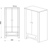Armadio 90x181h cm 2 ante con cassetto rovere sonoma Londra