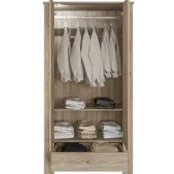 Armadio 90x181h cm 2 ante con cassetto rovere sonoma Londra