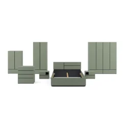 Armadio 89x210h cm 2 ante con cassetto verde Lolla