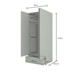 Armadio 89x210h cm 2 ante con cassetto bianco opaco Lolla